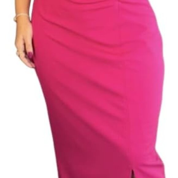 Dresses & Skirts - Women's Bodycon Midi Dress Polyster Elastane Puff Sleeve Ruched Work